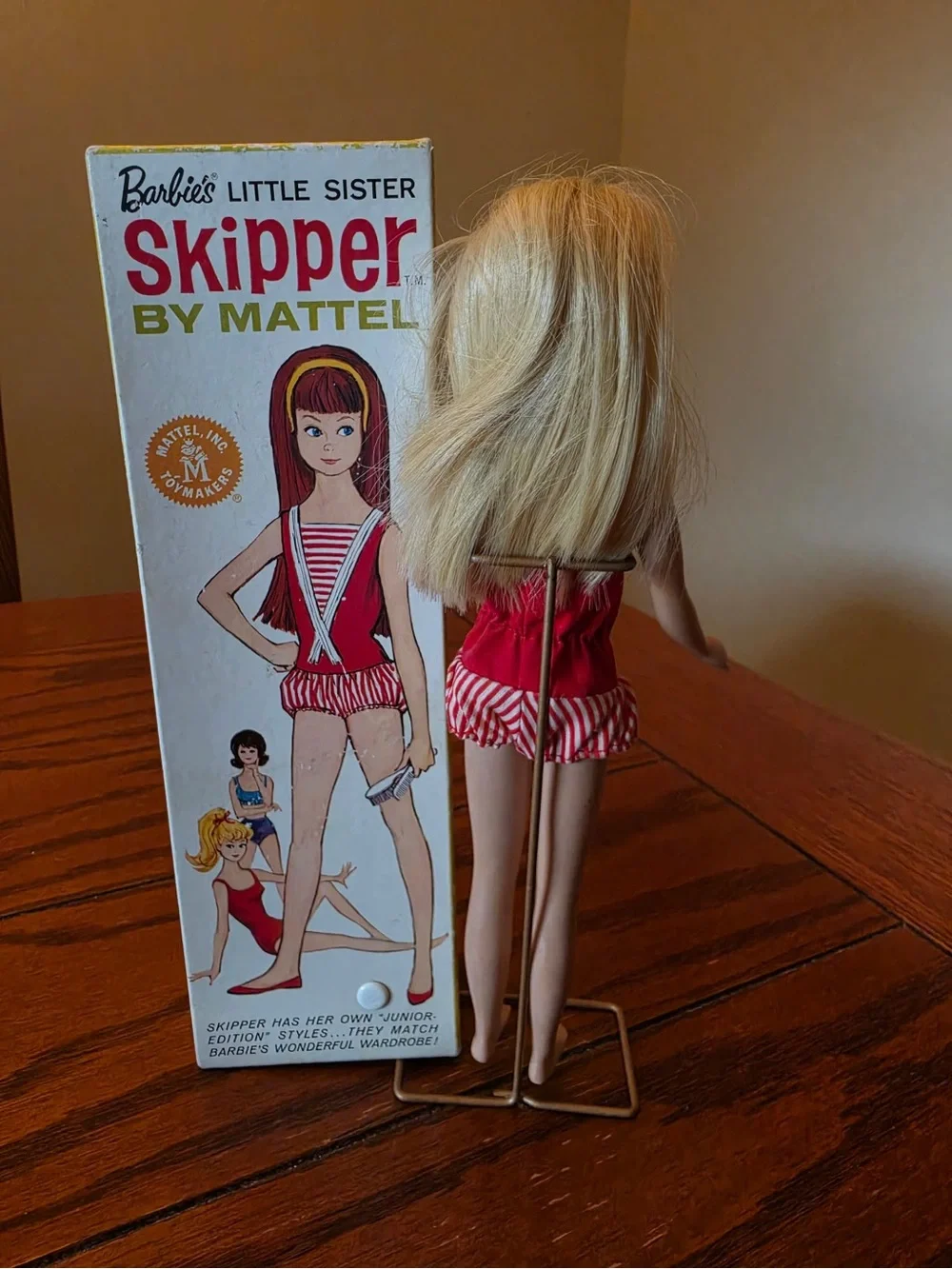 Mattel Skipper Doll in Red and White Striped Outfit
